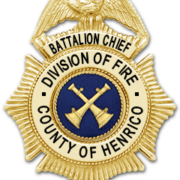 A digital image of a Henrico Fire Battalion Chief badge
