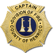 A digital image of a Henrico Fire Captain badge