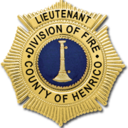 A digital image of a Henrico Fire Lieutenant badge